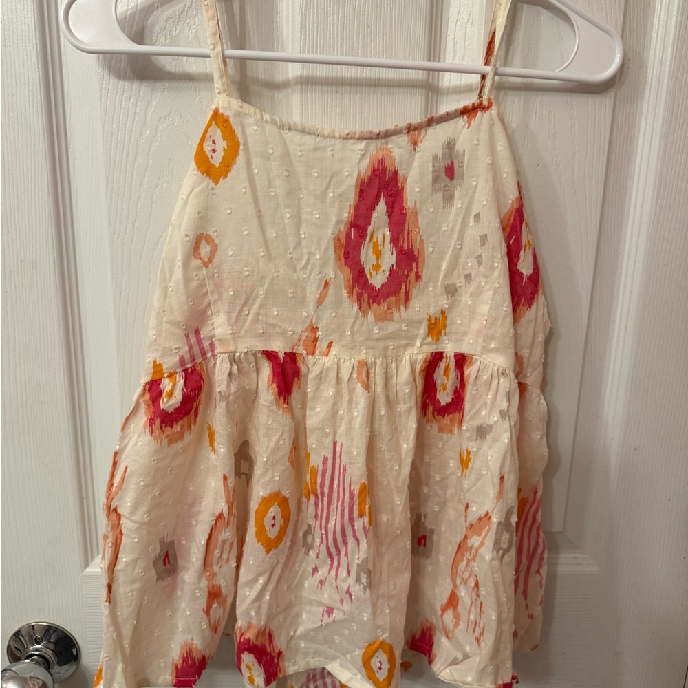 Bombay Cream and Red Smocked Sundress
